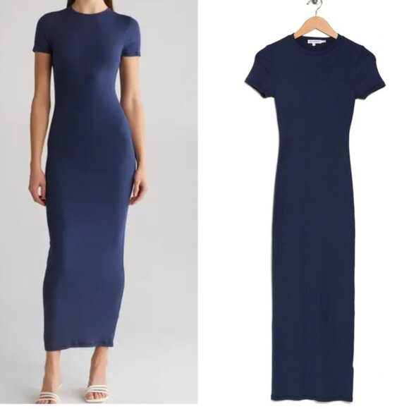 Good American Rib Tee Maxi Dress | Blue Rinse | Size 3 | NWT - Picture 2 of 2